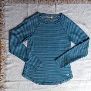 Hollister blue and white stripe long sleeve top
